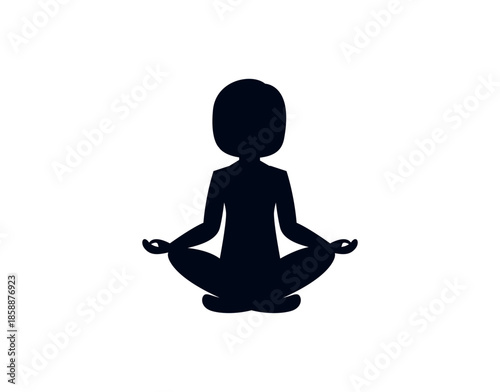 yoga mindfulness lotus position sitting down wellness emoji symbol sign icon vector illustration isolated flat meditation
