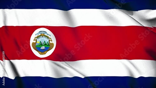 Costa Rica Flag Animation Close-up 4K