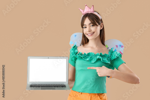 Young woman in fairy costum...