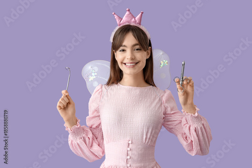 Young woman in fairy costum...