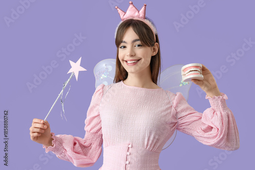 Young woman in fairy costum...