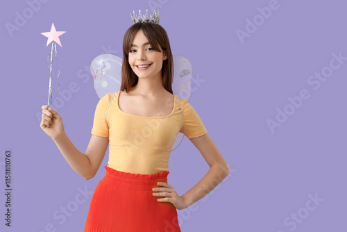 Young woman in fairy costum...