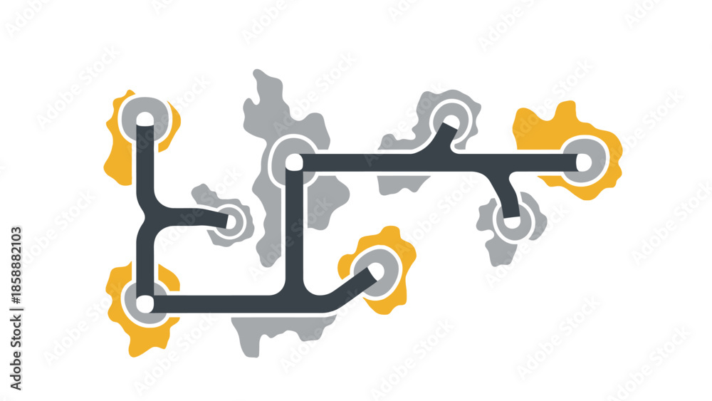 Obraz premium Abstract network graphic showing connected nodes and lines