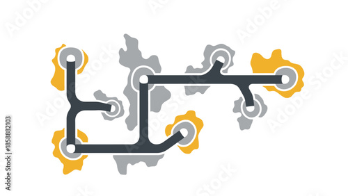 Abstract network graphic showing connected nodes and lines