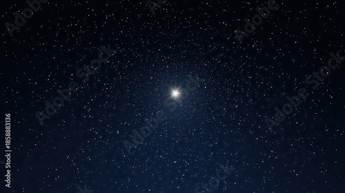 Night Sky with White Star Field in Dark Blue Atmosphere Shimmering Celestial Panorama in Space