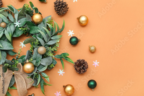 Christmas mistletoe wreath ...