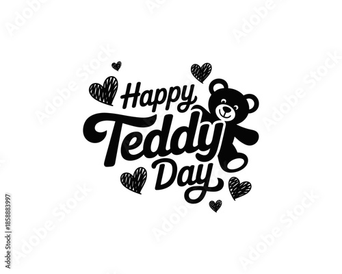 Happy Teddy Day, february valentine celebration 10th with cute teddy bear, spreading love, warmth, comfort, and joy on this adorable special occasion, Happy Teddy Bear Day vector design Teddy Day