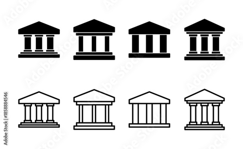 Bank icon vector. Bank sign and symbol, museum, university