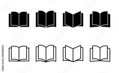 Book icon vector. open book sign and symbol. ebook icon