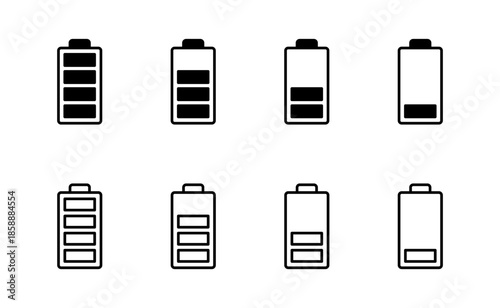 Battery icon vector. battery Charging sign. battery charge level