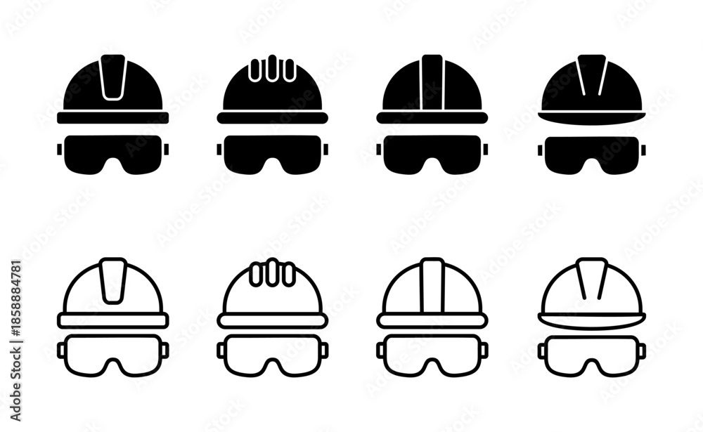 Fototapeta premium Helmet icon vector. Motorcycle helmet sign and symbol. Construction helmet icon. Safety helmet