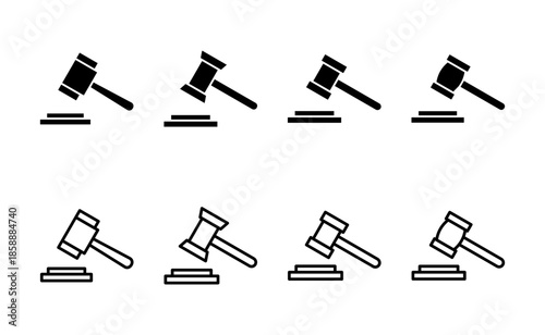 Gavel icon vector. judge gavel sign and symbol. law icon. auction hammer