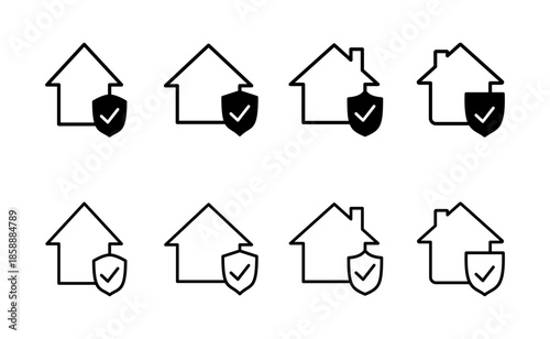 home insurance icon vector. home protection sign and symbol