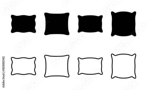 Pillow icon vector. Pillow sign and symbol. Comfortable fluffy pillow