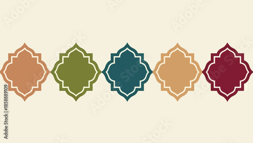 Islamic shape of door or window silhouette Arabic arch. Collection of patterns in oriental style. Frames in Arabic Muslim design for Ramadan Kareem. Vector mosque gate shape isolated on background