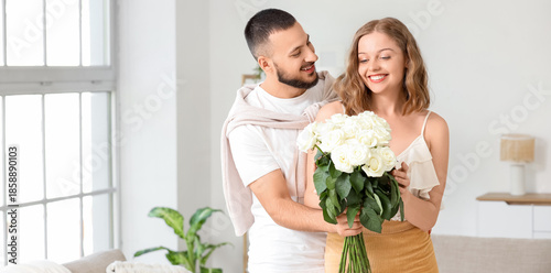 Young couple in love with w...