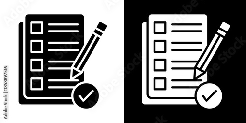 Evaluation Sheet  Icon Set White Style Collection