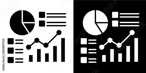 Business Metrics  Icon Set White Style Collection