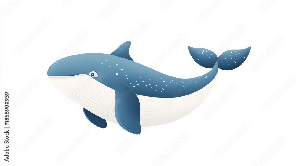 Obraz premium Blue Whale themed cartoon icon