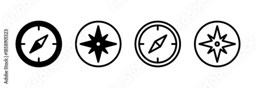 Compass icon vector illustration. arrow compass icon sign and symbol