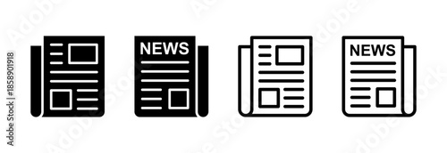 Newspaper icon vector illustration. news paper sign and symbolign