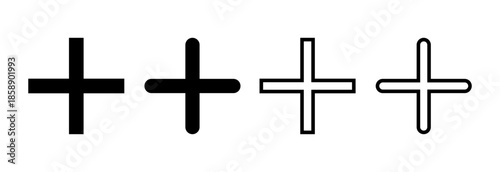 Plus Icon vector illustration. Add plus sign and symbol