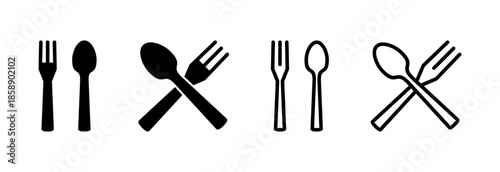 spoon and fork icon vector illustration. spoon, fork and knife icon vector. restaurant sign and symbol