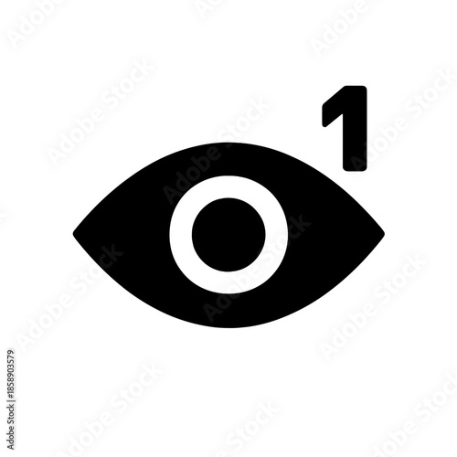 Vision View Icon with Notification Alert Number One Vector