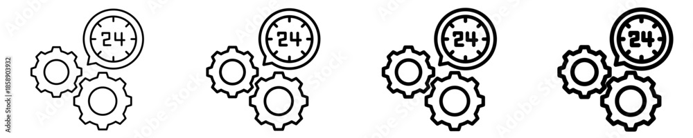 Obraz premium 24/7 Service Icon Set Different Style Collection 