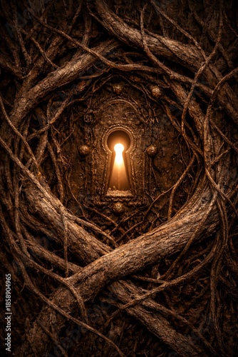 Glowing Keyhole Hidden in Roots