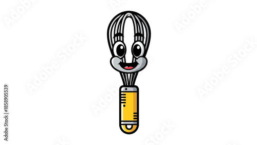 A cartoon character with a thermometer in mouth, illustrating health and wellness, in a simple illustration style, on a plain white background, from a frontal viewpoint