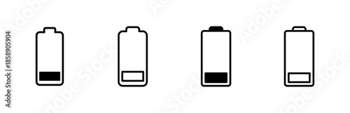 Battery icon set. battery charge level. battery charging icon