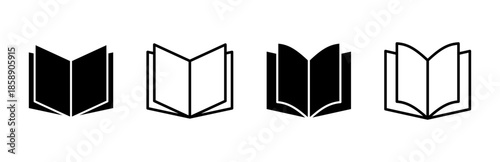 Book icon set. open book icon vector. ebook icon