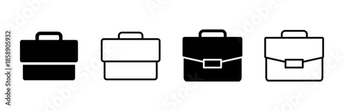 Briefcase icon set. suitcase icon. luggage symbol.