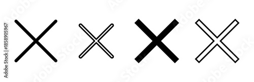 Close icon set. Delete icon vector. cross sign