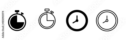 Clock icon set. Time icon vector. watch icon symbol