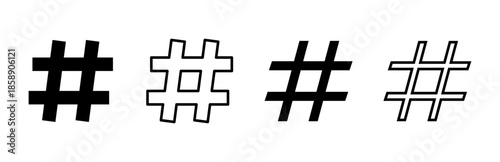 Hashtag icon set. hashtag symbol