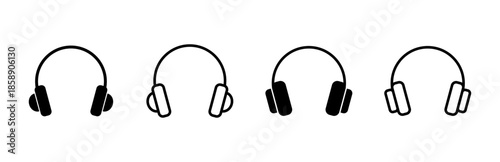 Headphone icon set. Headvector icon symbols
