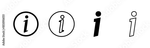 Info sign icon set. about us icon vector. Faq icon