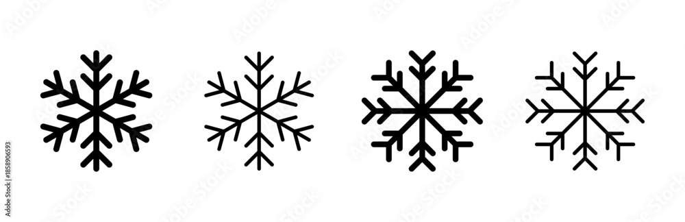 Obraz premium Snow icon set. snowflake icon vector