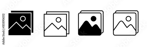 Picture icon set. photo gallery icon symbol