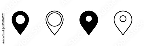 Pin icon set. Location icon vector. destination icon. map pin