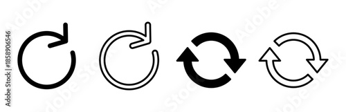 Refresh icon set. Reload icon vector. Update icon.
