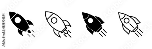 Rocket icon set. Startup icon vector.