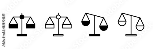 Scales icon set . Law scale icon. Justice sign