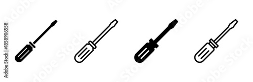 Screwdriver icon set. tools icon vector