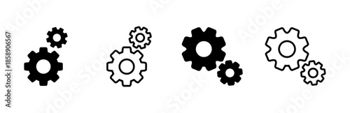 setting Icon set. Cog settings Icon Symbol