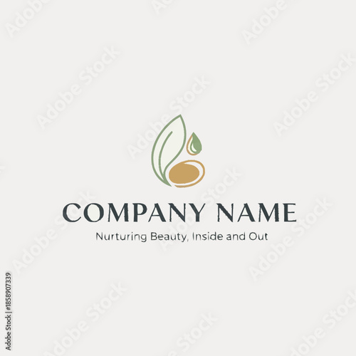 Logo design for wellness and beauty company with natural elements.