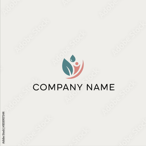 Free Download Company logo design with leaves and person symbolizing growth and care. - GFXLoad