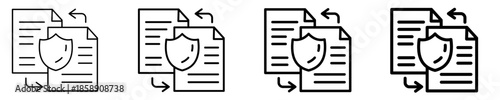 Data Protection Document  Icon Set Different Style Collection

